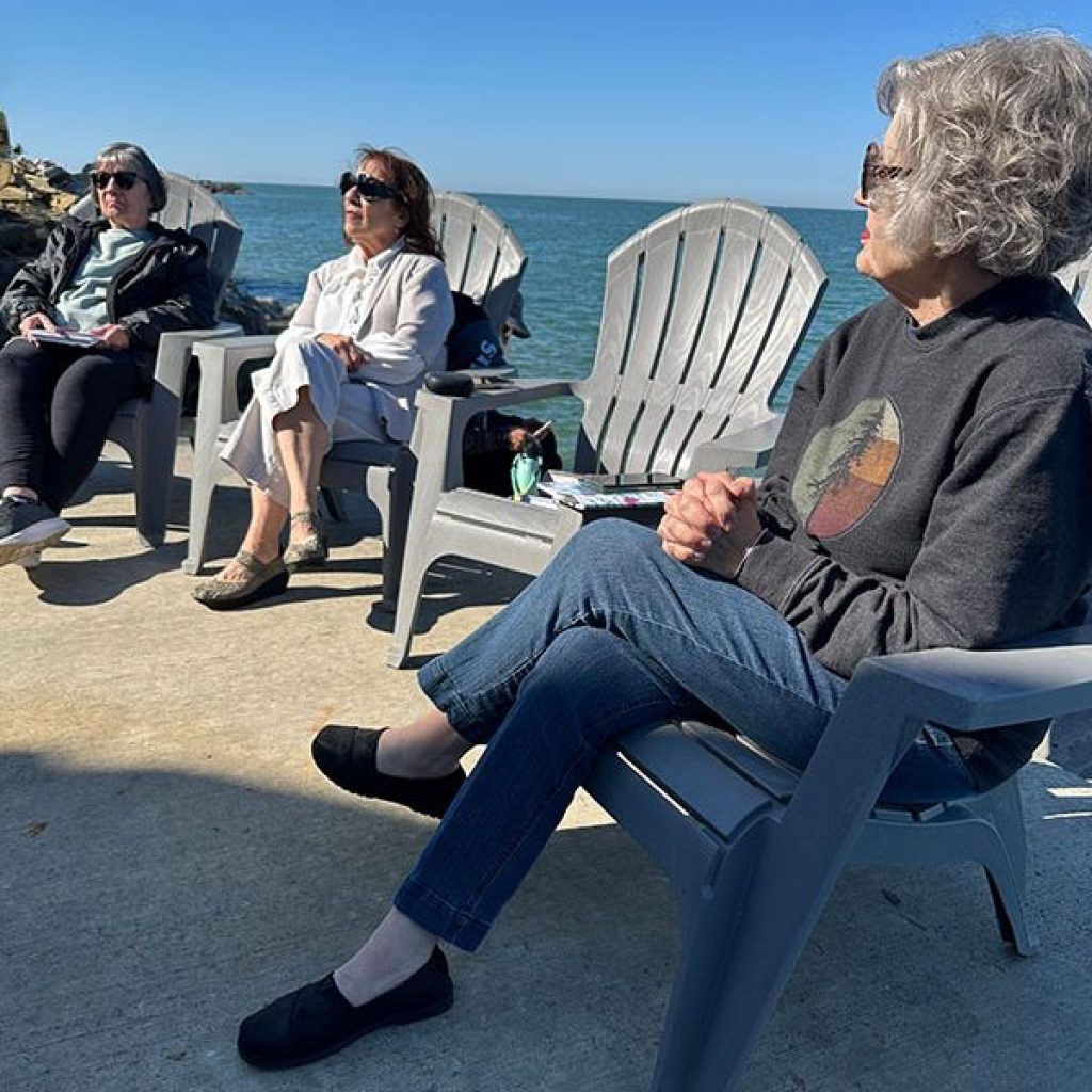 Fellowship of women at the lakeshore